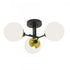 Elk Triple Play 24.5 Inch Wide 3 Light Semi Flush Mount Polished Brass in Matte Black Finish Model: 5675-PB-OP