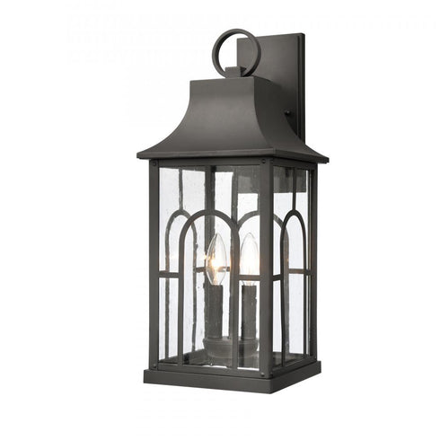 Elk Triumph 21 Inch High 2 Light Outdoor Sconce in Textured Black Model: 89601/2