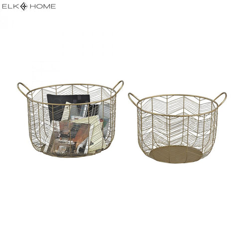 Elk Tuckernuck BOX BIN BASKET in Gold Finish Model: 351-10222/S2