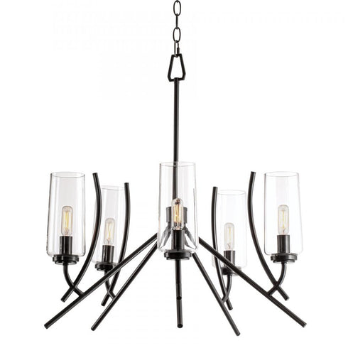 Elk Tulip 23.25 Inch Wide 5 Light Chandelier in Acid Dipped Black Model: 8154-ADB-CL