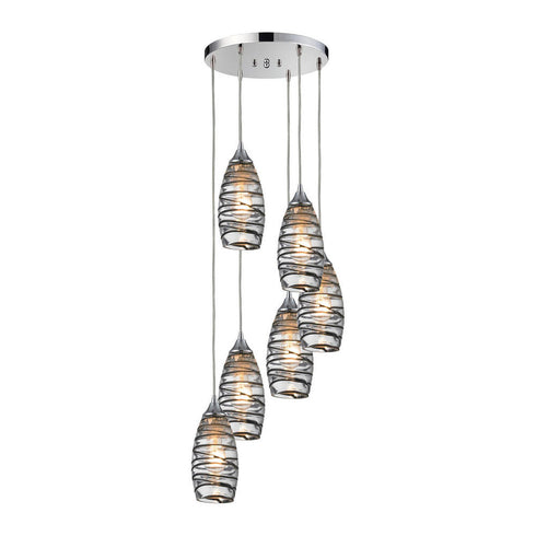 Elk Twister MINI PENDANT in Polished Chrome Finish Model: 31338/6R-VINW