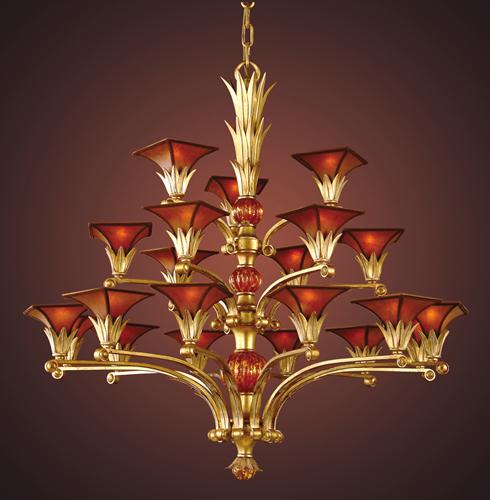 Elk Valenciana 21 Light Chandelier in Solid Brass Gold Leaf Model: 6168/12+6+3