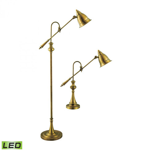 Elk Watson Floor and Table Lamp Set of 2 in Brass Includes LED Bulbs Model: 97623-LED