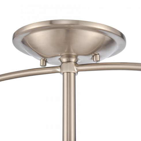Elk Wentworth 17 Inch Wide 3 Light Semi Flush Mount Brushed Nickel Model: 89453/3