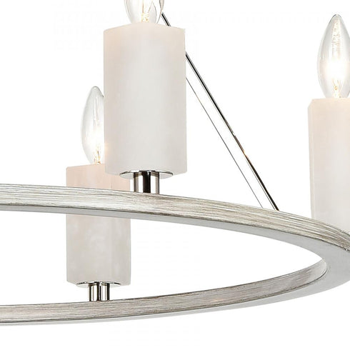 Elk White Stone CHANDELIER in Polished Nickel Finish Model: 69347/6