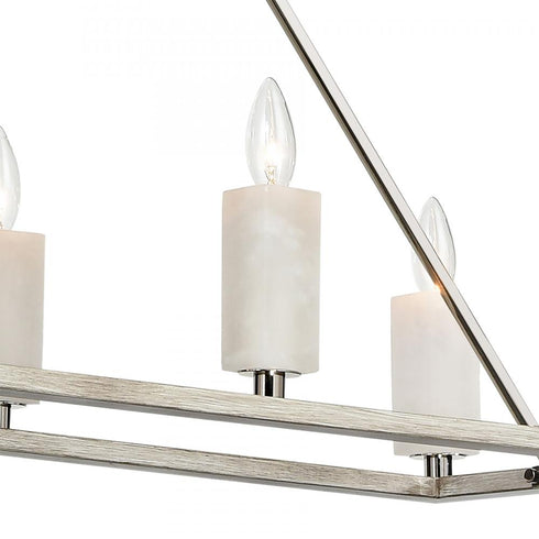 Elk White Stone ISLAND LIGHT in Polished Nickel Finish Model: 69348/8