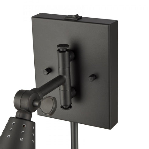 Elk Whitmire 10.25 Inch High 1 Light Plug I Hardwire Sconce in Matte Black Model: EC89221/1