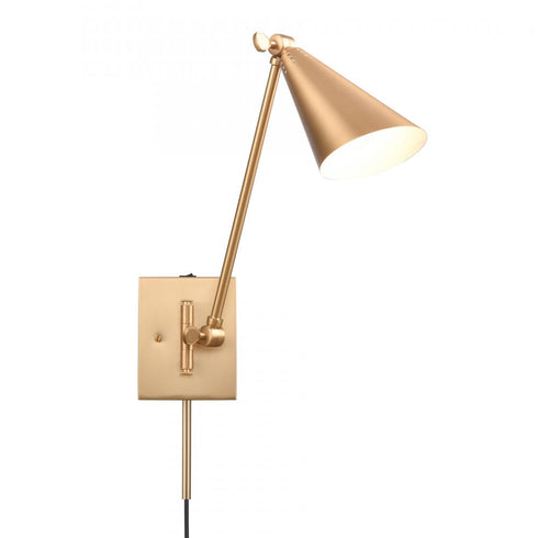 Elk Whitmire 10.5 Inch High 1 Light Plug I Hardwire Sconce in Brushed Gold Model: EC89230/1
