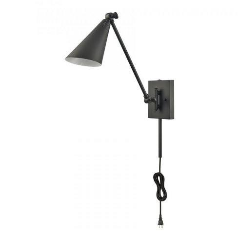 Elk Whitmire 10.5 Inch High 1 Light Plug I Hardwire Sconce in Matte Black Model: EC89220/1