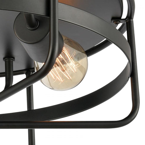 Elk Wickshire FLUSH MOUNT in Matte Black Finish Model: 46382/3