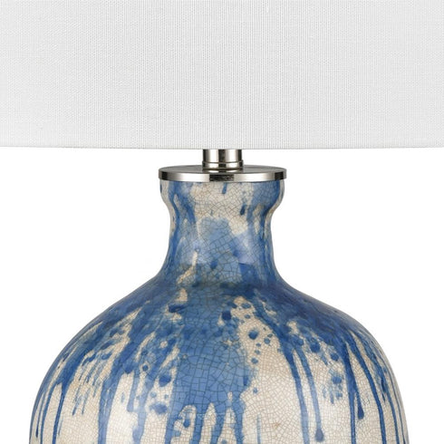 Elk Winship 26 Inch High 1 Light Table Lamp White in White Crackle Finish Model: H0019-9561