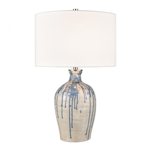 Elk Winship 26 Inch High 1 Light Table Lamp White in White Crackle Finish Model: H0019-9561