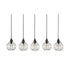 Elk Wire Ball 5 Light Linear Mini Pendant Fixture in Black Finish Model: 225064