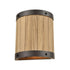 Elk Wooden Barrel 2 Light SCONCE in Oil Rubbed Bronze Natural Wood Natural Wood Finish Model: 33360/2