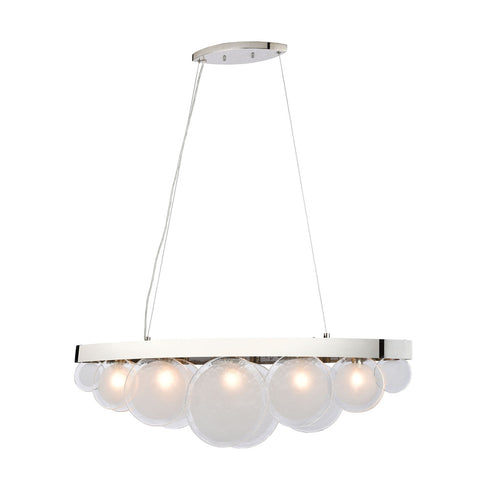Elk Zoetrope 5 Light CHANDELIER in Polished Chrome White Clear White Clear Finish Model: D4210