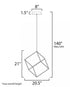 ET2 4 Square Single Pendant Model: E30582-BK