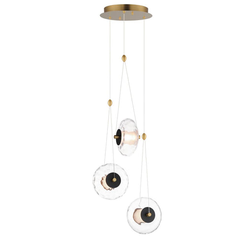ET2 Amulet Multi Light Pendant in Black / Natural Aged Brass Finish Model: E24033-24BKNAB