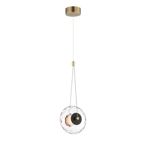 ET2 Amulet Single Pendant in Black / Natural Aged Brass Finish Model: E24031-24BKNAB