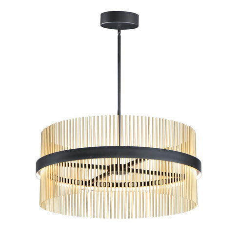 ET2 Chimes 5CCT Single Pendant in Black / Satin Brass Finish Model: E34257-BKSBR