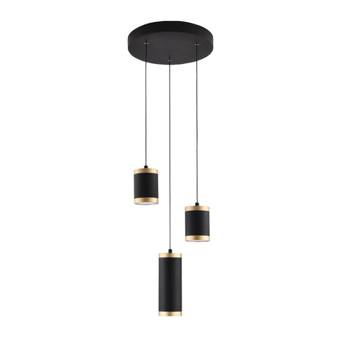 ET2 Cuff Multi Light Pendant in Black / Gold Finish Model: E22943-BKGLD