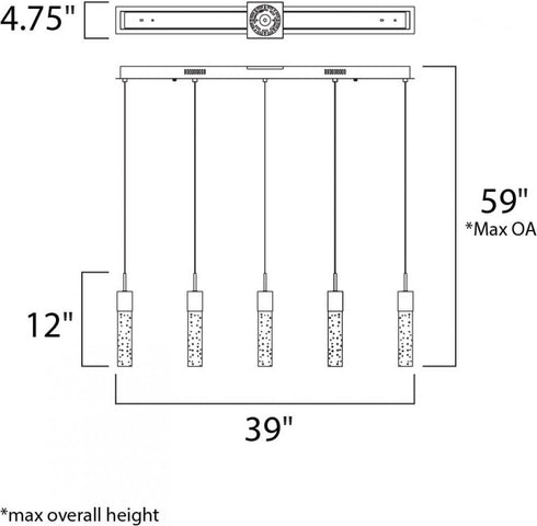 ET2 Fizz IV Linear Pendant Model: E22774-91PC