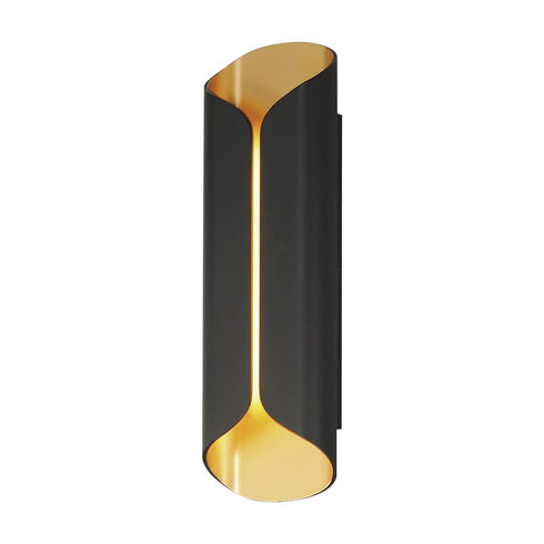 ET2 Folio Outdoor Wall Mount in Black / Gold Finish Model: E30156-BKGLD