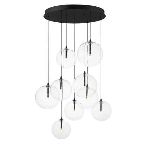 ET2 Global Multi Light Pendant in Black Finish Model: E25077-18BK