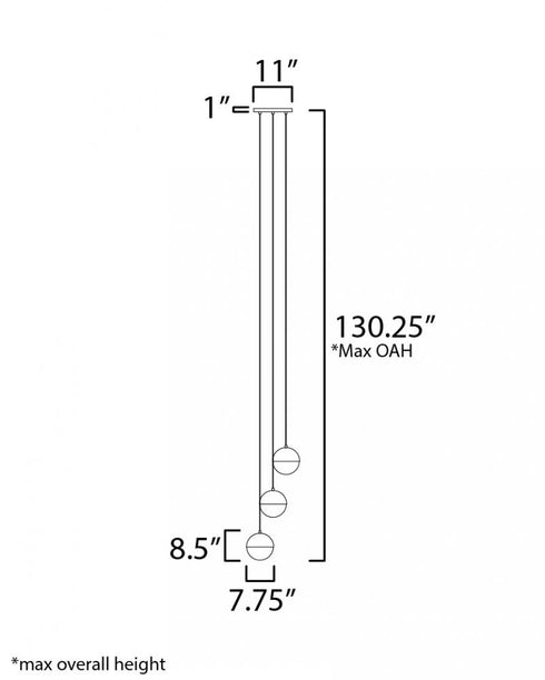 ET2 Half Moon Multi Light Pendant in Metallic Gold Finish Model: E20364-92MG