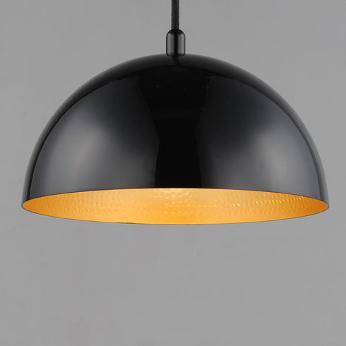 ET2 Hemisphere Single Pendant in Gloss Black / Gold Finish Model: E24900-GBGLD