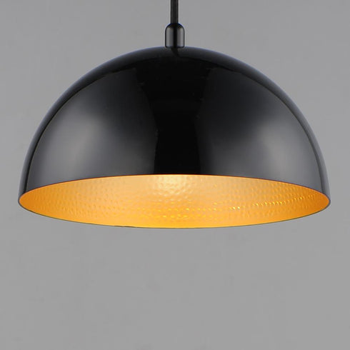 ET2 Hemisphere Single Pendant in Gloss Black / Gold Finish Model: E24900-GBGLD