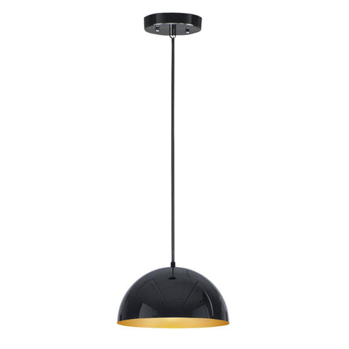 ET2 Hemisphere Single Pendant in Gloss Black / Gold Finish Model: E24902-GBGLD