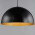 ET2 Hemisphere Single Pendant in Gloss Black / Gold Finish Model: E24904-GBGLD