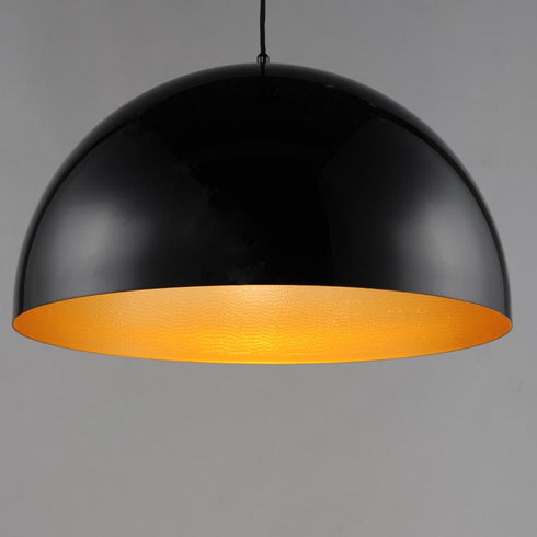 ET2 Hemisphere Single Pendant in Gloss Black / Gold Finish Model: E24904-GBGLD