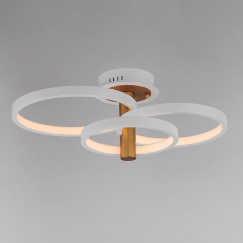 ET2 Hoopla Semi Flush Mount in White/Gold Finish Model: E24323-WTGLD