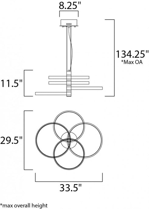 ET2 Hoopla Single Pendant in White/Gold Finish Model: E24326-WTGLD