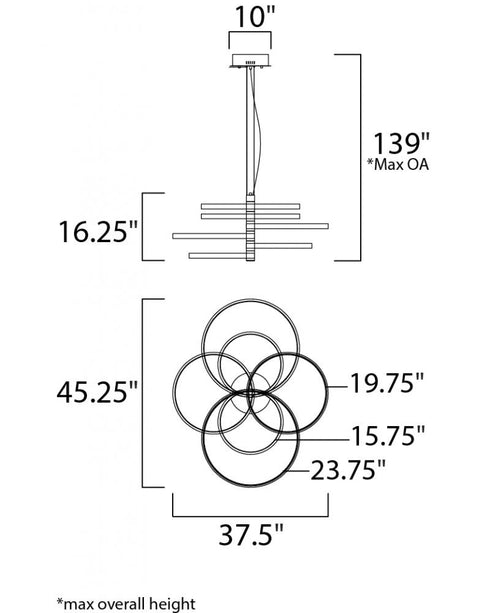 ET2 Hoopla Single Pendant in White/Gold Finish Model: E24327-WTGLD