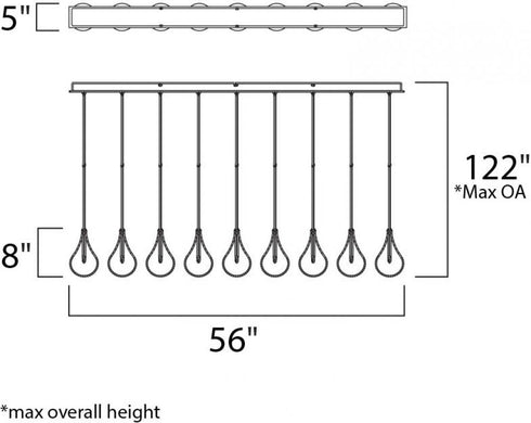 ET2 Larmes Linear Pendant Model: E23119-18