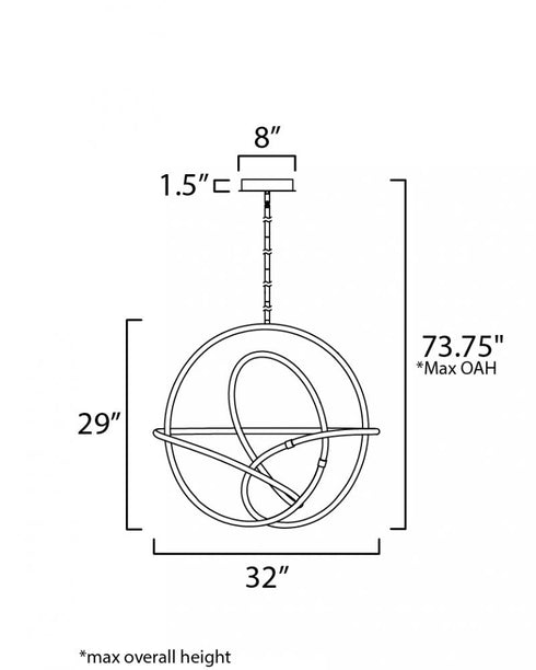 ET2 Mobius Single Pendant Model: E25096-01BKGLD