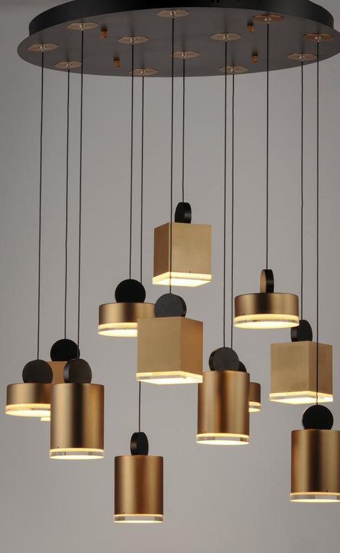 ET2 Nob Multi Light Pendant Model: E20869-75BKGLD