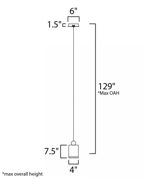ET2 Nob Single Pendant Model: E20862-75BKGLD