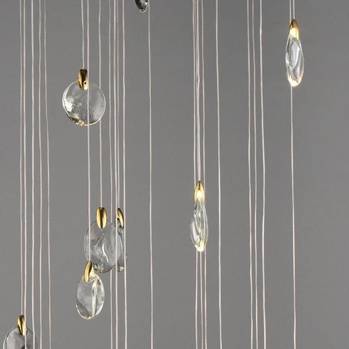 ET2 Pebble Multi Tier Chandelier in Black / Polished Gold Finish Model: E11070-122BKPG