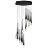 ET2 Pierce Multi Light Pendant in Black Finish Model: E24230-122BK