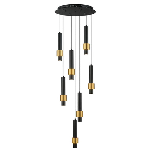 ET2 Reveal Multi Light Pendant in Black / Gold Finish Model: E24757-BKGLD