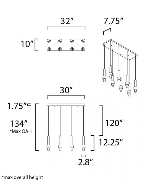 ET2 Reveal Multi Light Pendant Model: E24758-SNSBR