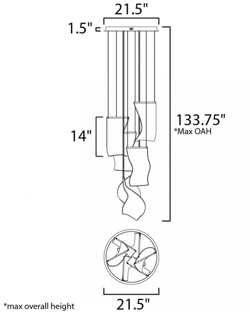 ET2 Rinkle Multi Light Pendant Model: E24875-133PC