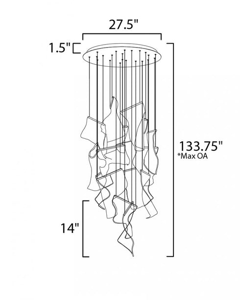 ET2 Rinkle Multi Light Pendant Model: E24877-133PC
