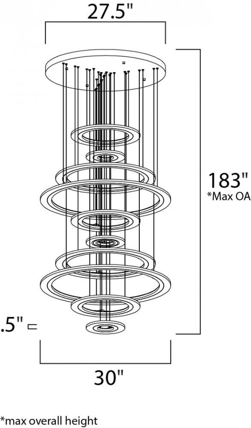 ET2 Saturn II LED Multi Light Pendant Model: E22665-11MS