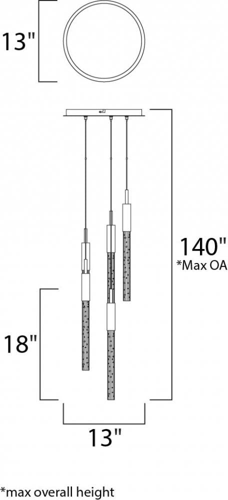 ET2 Scepter Multi Light Pendant Model: E32775-91BC