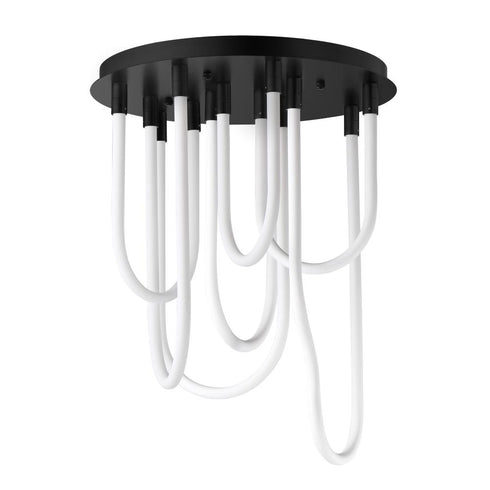 ET2 Solar Powered Soleil Flush Mount Chandelier in Black Finish Model: E24987-BK