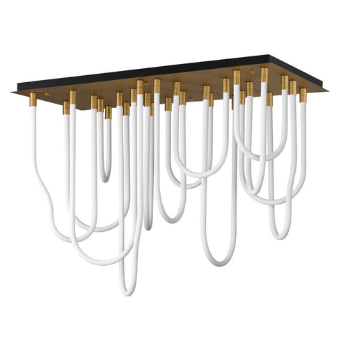 ET2 Solar Powered Soleil Flush Mount Chandelier in Black Finish Model: E24989-BK